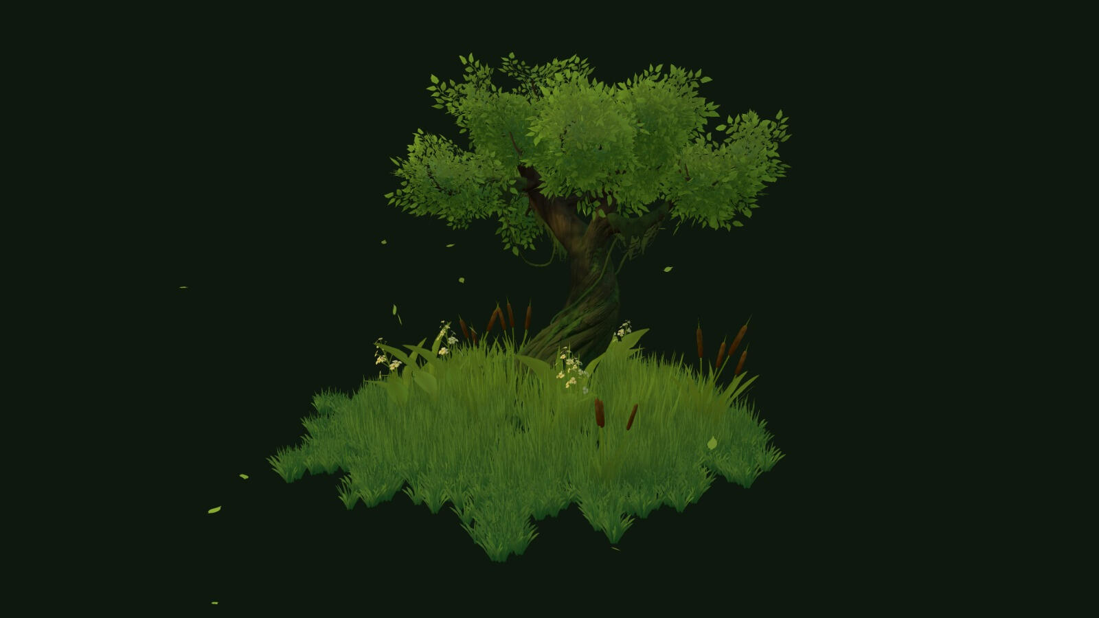 Stylized Tree and Bog Foliage
